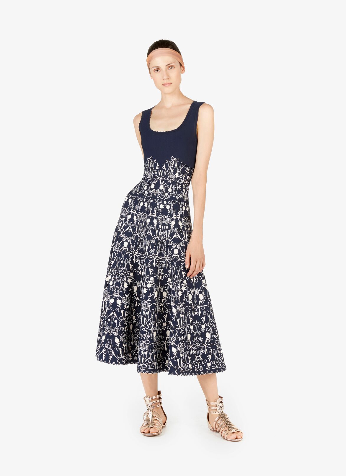 Long Dress ALAÏA BLUE/BEIGE LONG DRESS